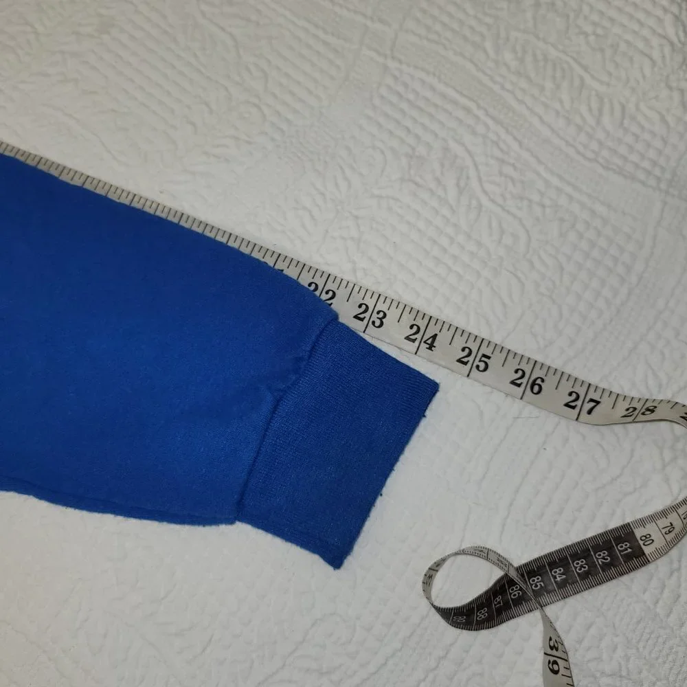 653. Jerzees UnBlend Long Sleeve Hoodie Blue Sz S - Picture 4 of 7